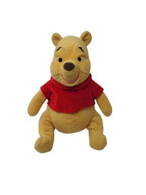 Disney Store Winnie the Pooh Plush 12" Stuffed Animal Red Shirt Bear Toy
